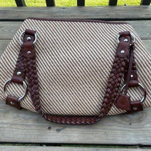 Banana Republic Brown Leather & Basketweave Purse